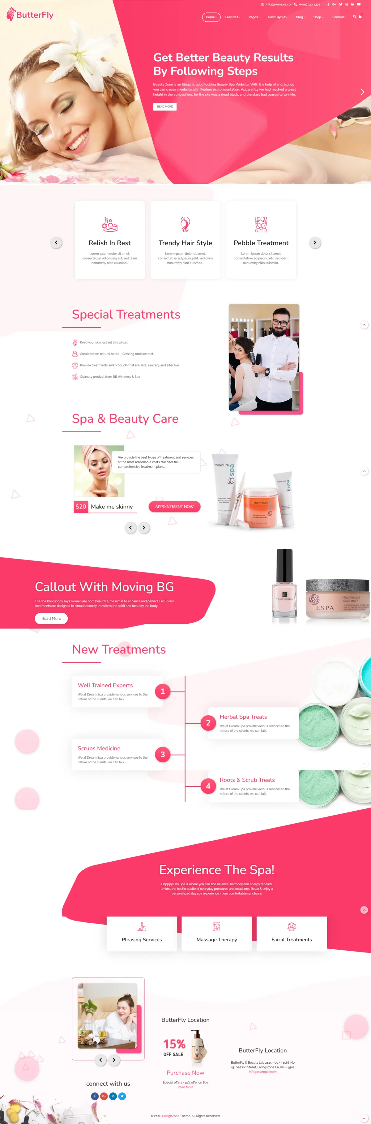 Salon website preview